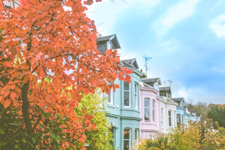 A colourful terrace street