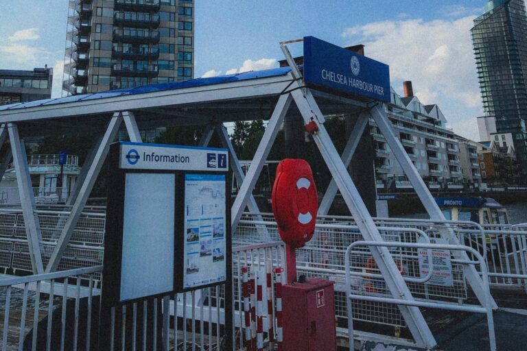 Chelsea Harbour Pier in the concept of public transport in Chelsea.